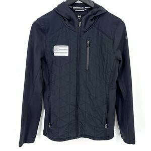 Under Armour USA Black ColdGear Reactor Hybrid Jacket Womens Sz Small Flag